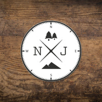 New Jersey NJ Compass Sticker