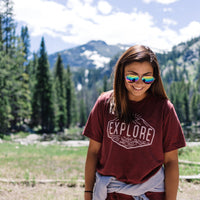 Explore Tee | Heather Cardinal