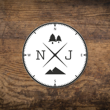 New Jersey NJ Compass Sticker